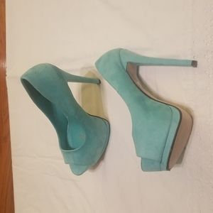 Paprika platform peep toe heels sz 8 NWOT